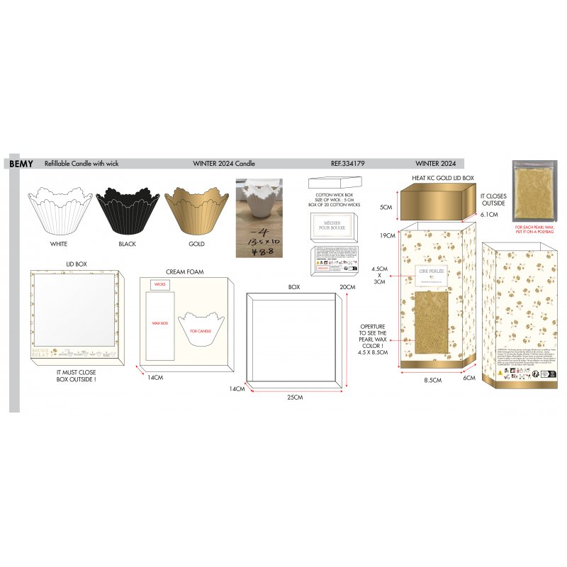 Coffret Bougie en Cire Perlée