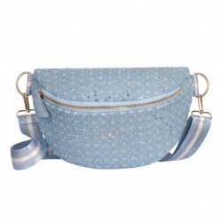 Sac Banane Pailleté – Bleu Denim
