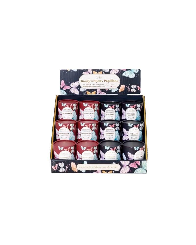 bougies bijoux (bracelet en acier et pierre naturelle) Collection Papillons d'Hiver