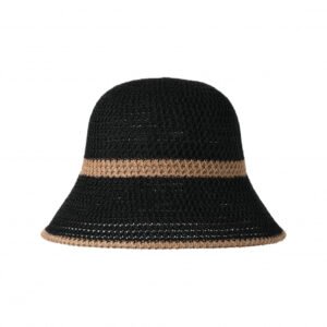 Chapeau cloche en maille ajourée bicolore