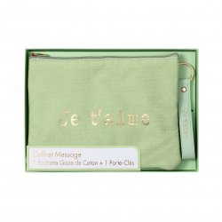Coffret pochette et porte-clés message