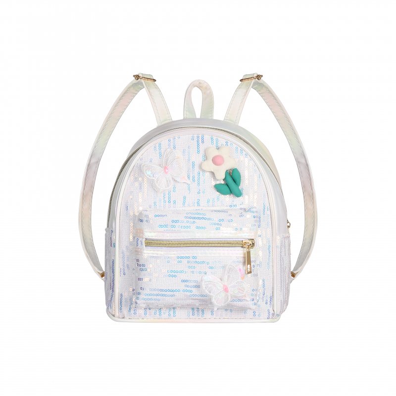 Sac à dos pailleté avec patchs en relief