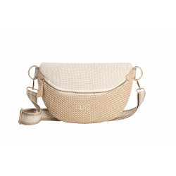 Sac banane tressé avec rabat et bandoulière ajustable