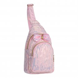 Sac bandoulière à paillettes avec nœud et fleur