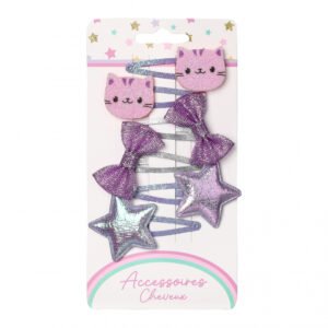 Cartes de 6 pinces cheveux – Féerie coloré