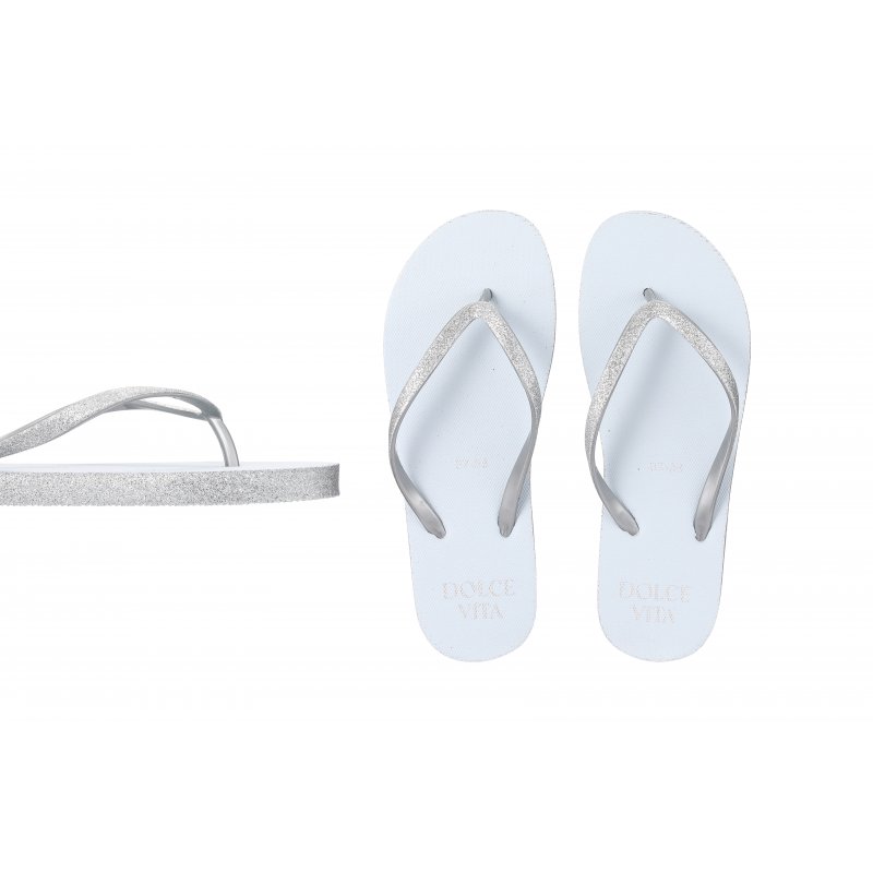 Tongs scintillantes avec pochette transparente