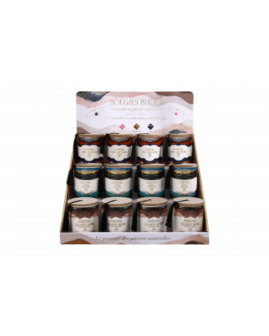 bougies bijoux (bracelet en acier et pierres naturelles) Collection Abstrait