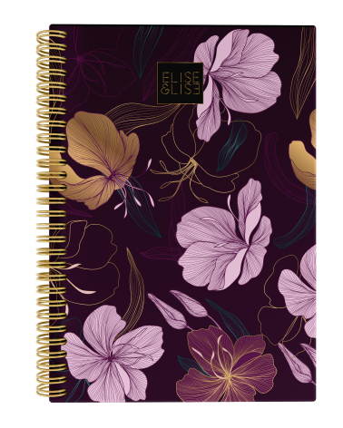 cahiers spirales A4 Collection Violet Doré