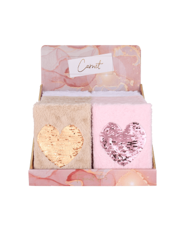 carnets cœur fourrure