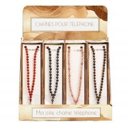 Présentoir 24 Chaînes Téléphones Pierres Naturelles