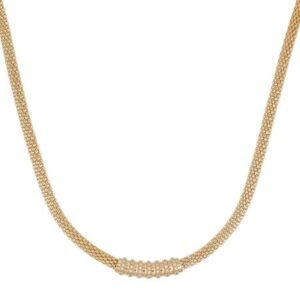 Collier chaîne Coréana avec oxydes de zirconium blancs