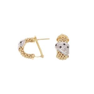 Boucles d'oreilles chaîne Coréana avec oxydes de zirconium colorés