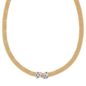 Collier chaîne Coréana avec oxydes de zirconium colorés