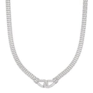 Collier chaîne Coréana avec oxydes de zirconium blancs