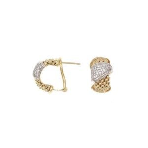 Boucles d'oreilles chaîne Coréana avec oxydes de zirconium blancs