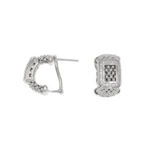 Boucles d'oreilles chaîne Coréana avec oxydes de zirconium blancs