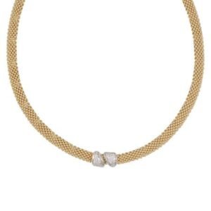 Collier chaîne Coréana avec oxydes de zirconium blancs